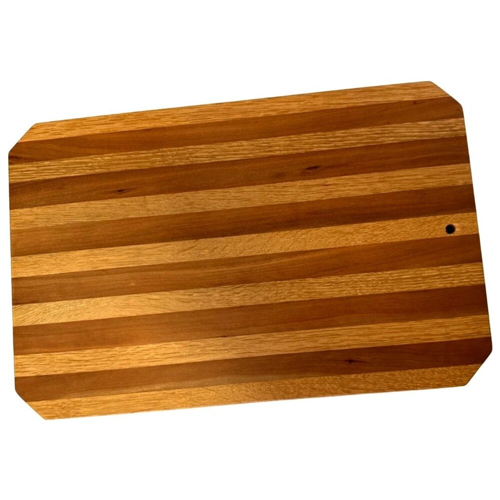 Handmade USA Cherry & Oak Butcher Block Cutting Board 18x12x2 Durable, Food Safe